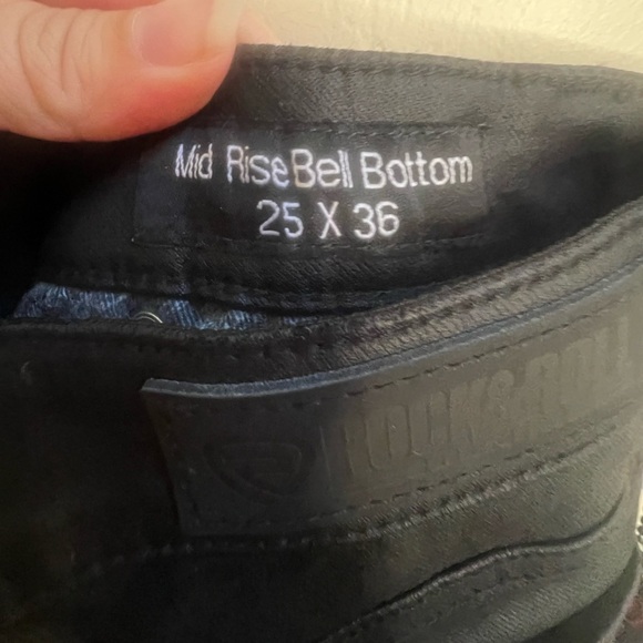 Rock&Roll Denim size 25x36 flare black jeans cowgirl pants - Picture 6 of 10